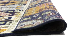 Dark Navy Tribal Geometric 8X10 Oriental Rug