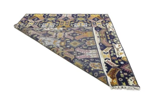 Dark Navy Tribal Geometric 8X10 Oriental Rug