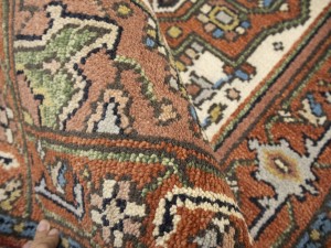 Cream Floral 3X16 Heriz Serapi Oriental Runner Rug