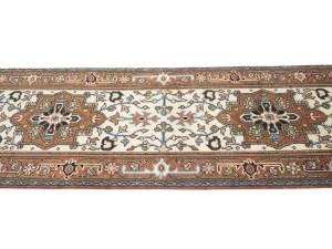 Cream Floral 3X16 Heriz Serapi Oriental Runner Rug