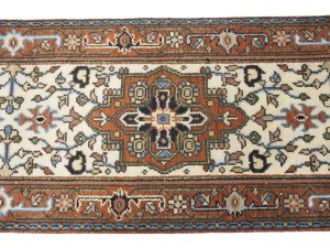 Cream Floral 3X16 Heriz Serapi Oriental Runner Rug
