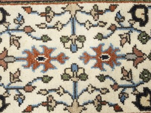 Cream Floral 3X16 Heriz Serapi Oriental Runner Rug