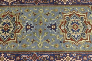 Gray Floral 3X8 Heriz Serapi Oriental Runner Rug