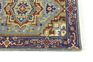 Gray Floral 3X8 Heriz Serapi Oriental Runner Rug