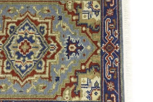 Gray Floral 3X8 Heriz Serapi Oriental Runner Rug