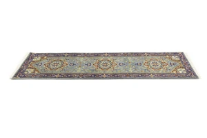 Gray Floral 3X8 Heriz Serapi Oriental Runner Rug