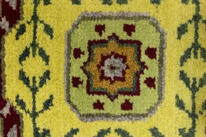 Light Lime Green Floral 2'7X9'7 Heriz Serapi Oriental Runner Rug