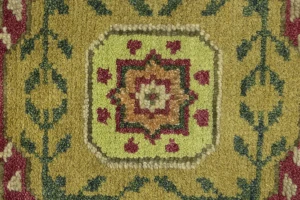 Light Lime Green Floral 2'7X9'8 Heriz Serapi Oriental Runner Rug