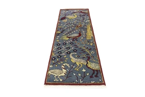 Gray Pictorial 2'5X8 Oriental Runner Rug