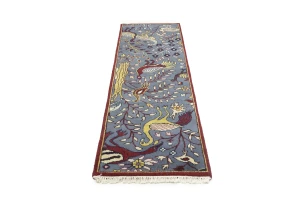 Gray Pictorial 2'5X8 Oriental Runner Rug