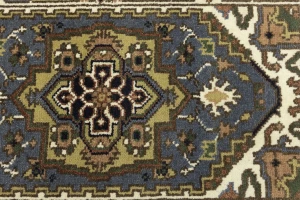 Gray Floral 3X6 Traditional Heriz Serapi Oriental Rug