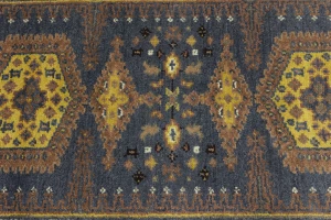 Gray Tribal 3X9 Geometric Indo-Viss Oriental Runner Oriental Rug
