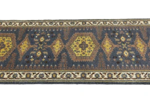 Gray Tribal 3X9 Geometric Indo-Viss Oriental Runner Oriental Rug