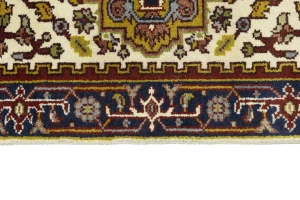 Cream Floral 3X8 Heriz Serapi Oriental Runner Oriental Rug