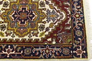 Cream Floral 3X8 Heriz Serapi Oriental Runner Oriental Rug