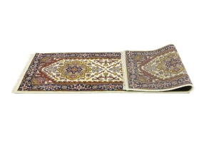 Cream Floral 3X8 Heriz Serapi Oriental Runner Oriental Rug
