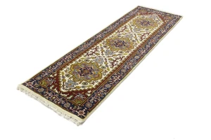 Cream Floral 3X8 Heriz Serapi Oriental Runner Oriental Rug