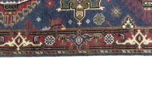 Gray Geometric 3X8 Indo-Karajeh Oriental Runner Rug