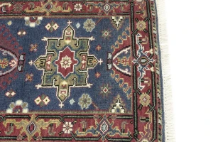 Gray Geometric 3X8 Indo-Karajeh Oriental Runner Rug