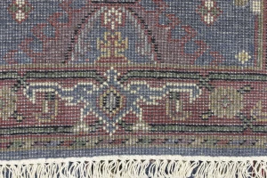 Gray Geometric 3X8 Indo-Karajeh Oriental Runner Rug