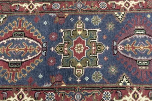 Gray Geometric 3X8 Indo-Karajeh Oriental Runner Rug