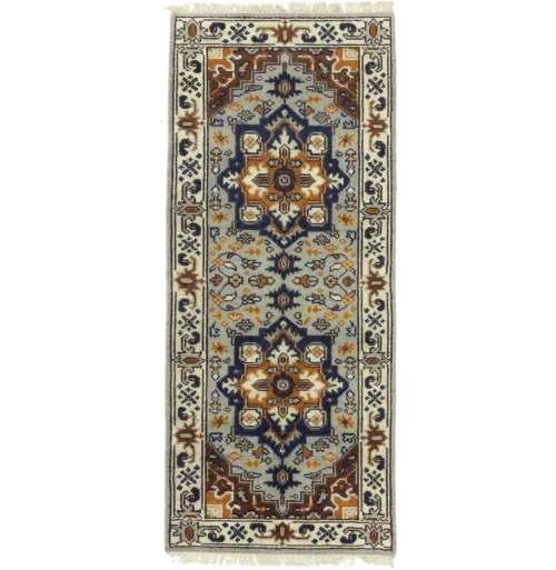 Light Gray Floral 3X6 Heriz Serapi Oriental Rug