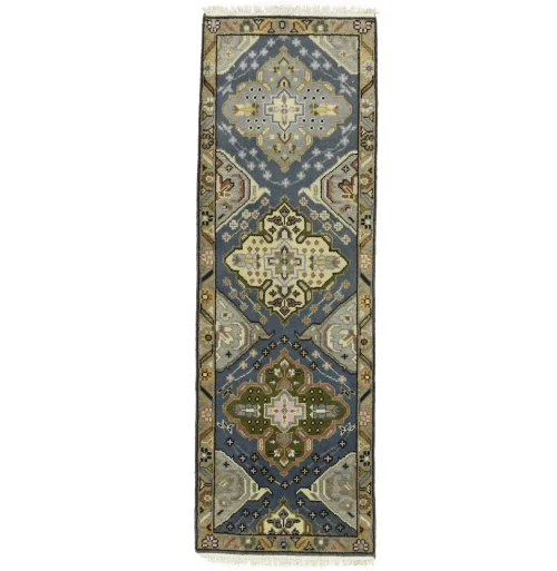 Gray Floral 3X8 Traditional Heriz Serapi Oriental Runner Rug