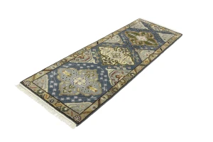 Gray Floral 3X8 Traditional Heriz Serapi Oriental Runner Rug