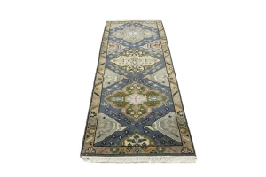 Gray Floral 3X8 Traditional Heriz Serapi Oriental Runner Rug