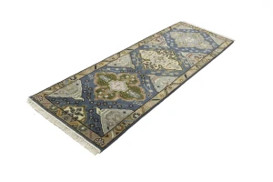 Gray Floral 3X8 Traditional Heriz Serapi Oriental Runner Rug