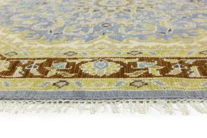 Blue-gray Floral 6X6 Traditional Oushak Oriental Octagon Rug