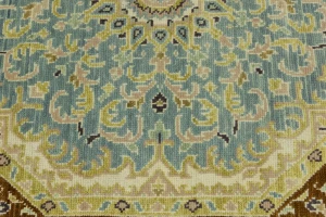 Teal Floral 6X6 Traditional Oushak Oriental Octagon Rug