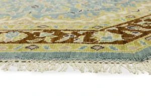 Teal Floral 6X6 Traditional Oushak Oriental Octagon Rug