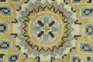 Teal Floral 6X6 Traditional Oushak Oriental Octagon Rug