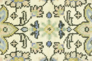 Cream Floral 6X6 Traditional Oushak Oriental Octagon Rug