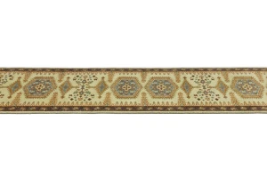 Beige Tribal 3X14 Geometric Indo-Viss Oriental Runner Rug