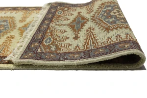 Beige Tribal 3X14 Geometric Indo-Viss Oriental Runner Rug