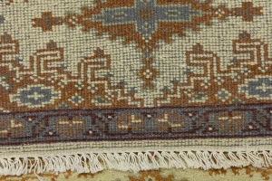 Beige Tribal 3X14 Geometric Indo-Viss Oriental Runner Rug