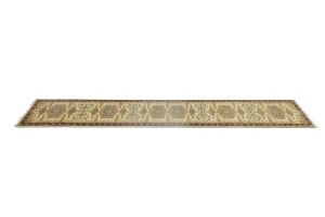 Beige Tribal 3X14 Geometric Indo-Viss Oriental Runner Rug