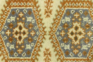 Beige Tribal 3X14 Geometric Indo-Viss Oriental Runner Rug