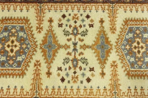 Beige Tribal 3X14 Geometric Indo-Viss Oriental Runner Rug