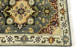 Gray Floral 2'6X10'4 Heriz Serapi Oriental Runner Rug