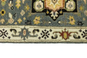 Gray Floral 2'6X10'4 Heriz Serapi Oriental Runner Rug