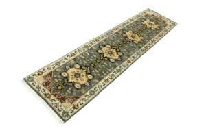 Gray Floral 2'6X10'4 Heriz Serapi Oriental Runner Rug