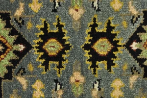 Gray Floral 2'6X10'4 Heriz Serapi Oriental Runner Rug
