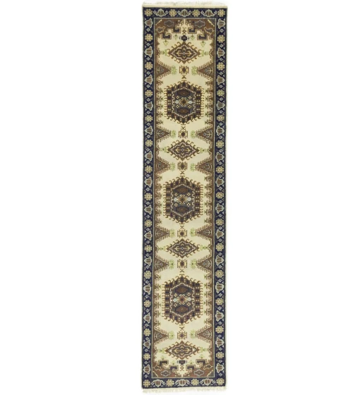 Cream Tribal 3X12 Indo-Viss Oriental Runner Oriental Rug