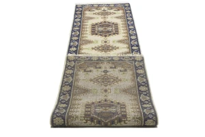 Cream Tribal 3X12 Indo-Viss Oriental Runner Oriental Rug