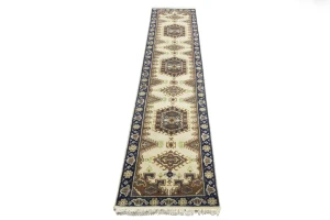 Cream Tribal 3X12 Indo-Viss Oriental Runner Oriental Rug