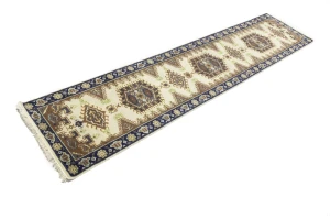 Cream Tribal 3X12 Indo-Viss Oriental Runner Oriental Rug