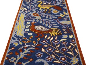 Blue Pictorial 3X12 Oriental Runner Rug